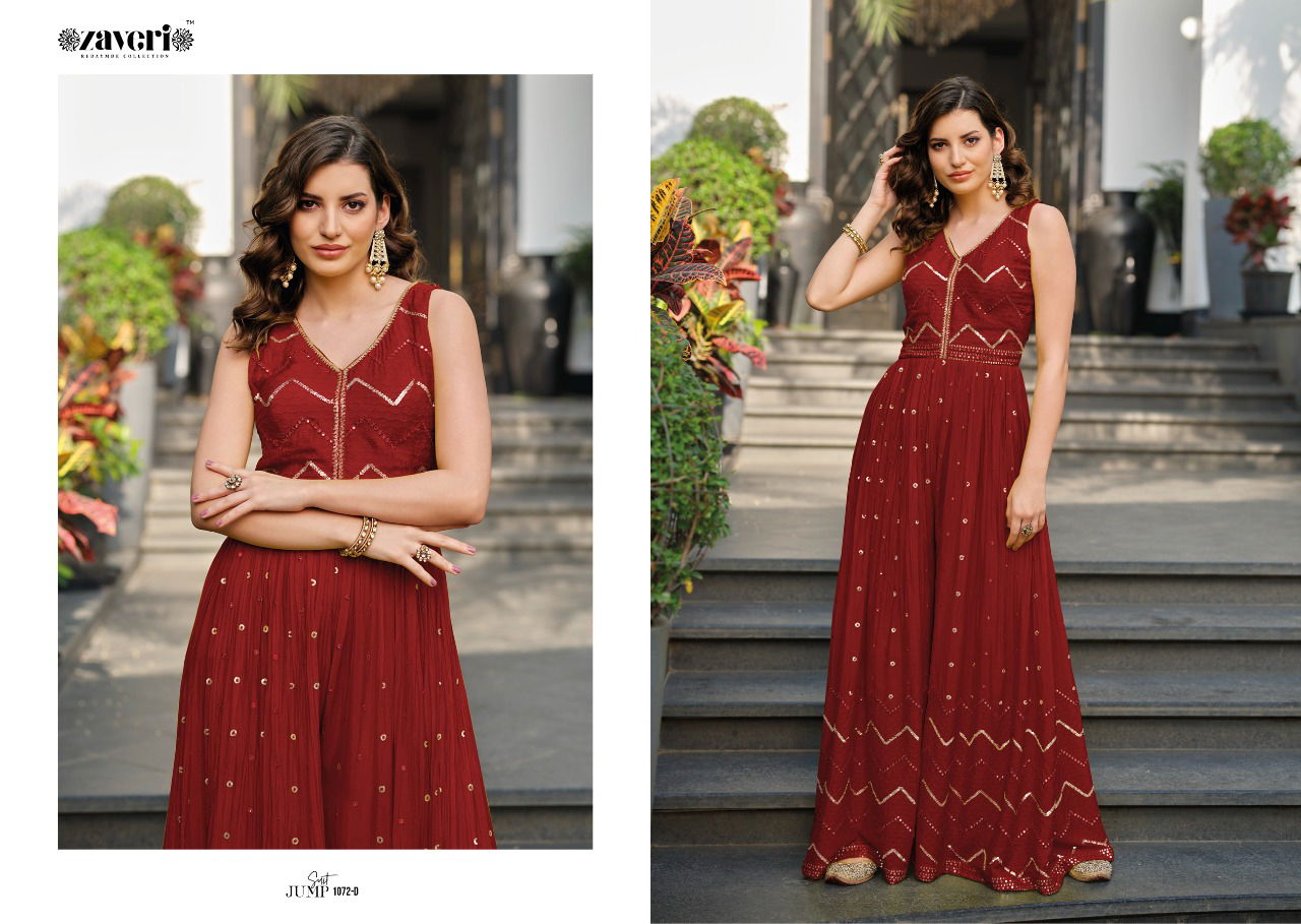 Jump Suit Color Edition 2 By Zaveri Fancy Chinon Embroidery Readymade Suits Wholesale Shop In Surat
